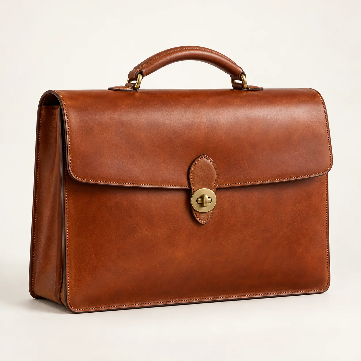 Burlington Flap Leather Briefcase