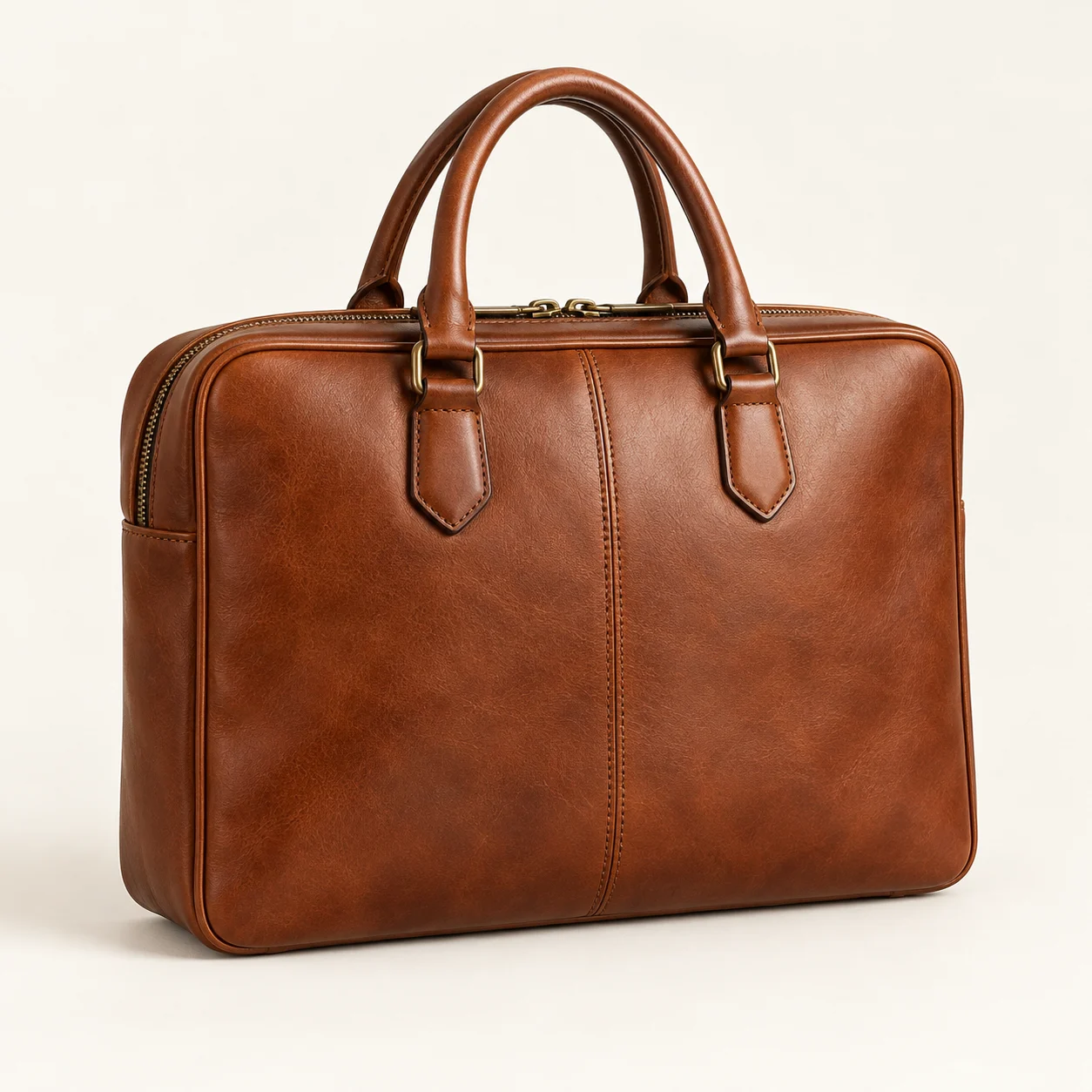 Deep Tan Piccadilly City Leather Briefcase